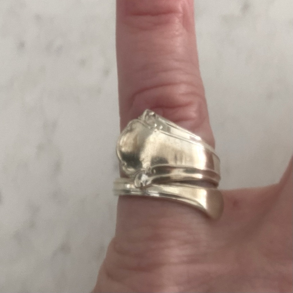 Sterling silver vintage spoon ring